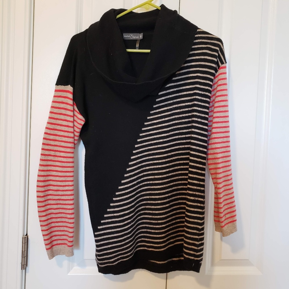 Market and Spruce Striped Turtleneck Sweater